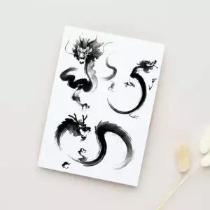 [에스에스_62]흑백 용 타투 다꾸스티커 스티커 일회용타투