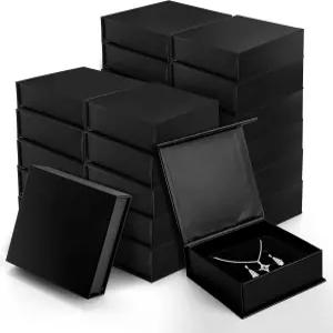 코보에 24팩 골판지 주얼리 박스 면과 뚜껑이 있는 3.6 x 1.3 작은 선물 상자 목걸이 귀걸이용 보관