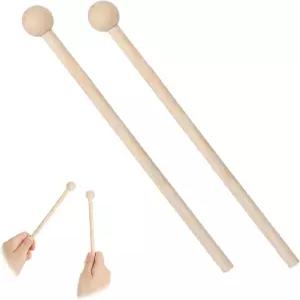 2개의 나무 타악기 스틱 7.8인치 망치 글로켄슈필 드럼 실로폰 차임 목판 벨 혀용 리듬 2개