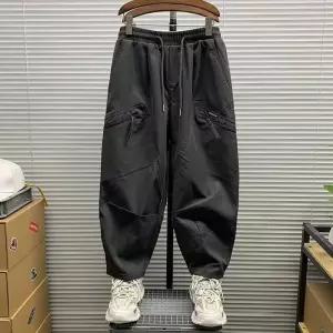 EAMT 남자 배기핏 바지 봄가을 캐주얼 팬츠 와이드 조거 포켓 지퍼 9부 YJ3