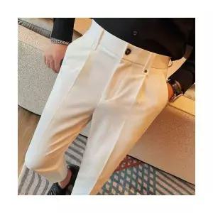 EAMT 남자 배기핏 바지 9부 비지니스 캐주얼 정장 팬츠 솔리드 컬러와 조거 무파마 YJ1