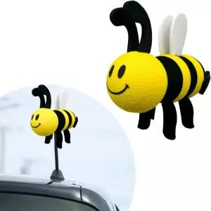 딘 비 자동차 안테나 토퍼 지붕 사랑스러운 얼굴 범블 볼 스티커 장식 EVA 차량용 귀여운 꿀벌 모자 범용