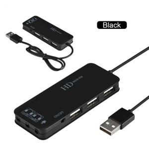 USB 2.0 허브 오디오 어댑터  외부 스테레오 사운드 카드  3.5mm 잭 헤드폰 마이크  윈도우 리눅스 노트북
