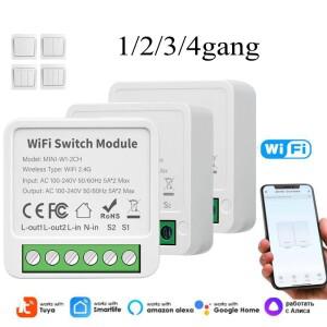 Tuya-스마트 와이파이 스위치 16A 220V 에너지 미터 듀얼 컨트롤 조명 전원 모니터 알렉사 구글 앨리스 스