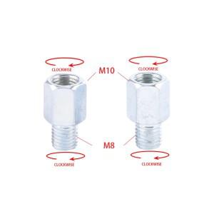 2피스 쌍 스쿠터 바이크 오토바이 후면 미러 어댑터 M10 M8 8mm 반 시계 방향 오른쪽 왼손 스레드 변경 나