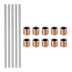 uxcell 10pcs 베어링 슬리브 3mm x 5mm 자체 윤활 및 5pcs 원형 강철봉 고속 강철