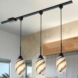 윈셴 H형 트랙 조명 펜던트 3팩 대리석 유리 기구 레일과 호환 키친 아일랜드 식당 복도용 천장 걸이