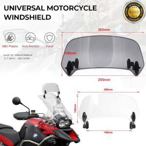 범용 오토바이 앞 유리 익스텐션 조절 가능한 스포일러 클램프 온 디플렉터 모든 모델에 적합