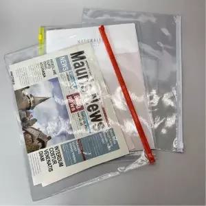 명함포켓 슬라이드 투명 지퍼백 A4