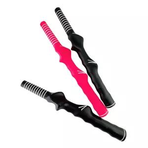 골프 스윙 연습용품 그립 교정기 자세 연습 도구 실내용 고무 소재 블랙 핑크