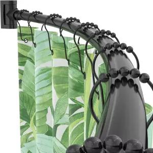 욕실용 커브드 샤워 커튼봉 38-72 길이 조절 가능 샤워봉 0.9MM 두께 원형 넓은 공간을 위한 회전 브래킷