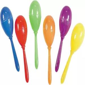 미니 마라카스 12개 묶음 세트 각각 2.75 크기 - 노이즈 메이커와 페이스타 신코 데 마요 파티 추천