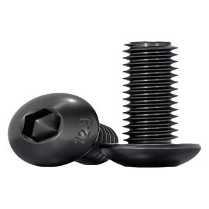 ISO7380 12.9급 검정색 원형 팬 헥사곤 소켓 버튼 헤드 스크류 캡 헥스 볼트
