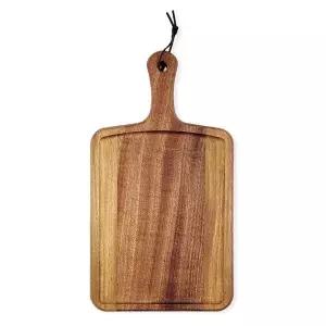 아카시아 흑단나무 플레이팅 손잡이 도마 G