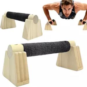 KISENG 푸시업 스탠드 핸드스탠드 트레이닝용 나무 팔레트 바 미끄럼 방지 스트랩이 있는 솔리드 및