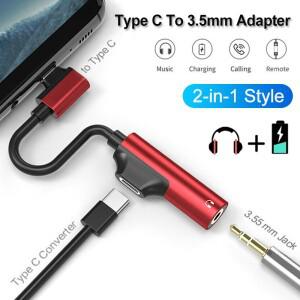 USB C 타입에서 AUX 잭 헤드폰 OTG 어댑터  화웨이호환 P30 프로  샤오미호환 미 9 8 Se 원플러스 7 오디오
