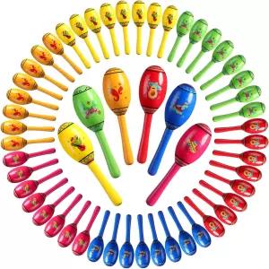 제나이 48개 미니 나무 피에스타 마라카스 6 디자인 멕시코 신코 데 마요 뮤지컬 펀 생일 파티 루 카니발