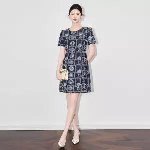 여사친 원피스 치마 데님 빈티지 청치마 프렌치 스팽글 자수 OP1