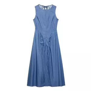 원피스 여성 데님 봄 펀칭 청치마 스트리트 뒤 OP1