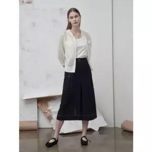 [갤러리아] 올리비아로렌 배색 스티치 A라인 스커트 VOCDK5M4231