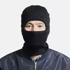 깜도리1 루즈 니트 겨울 방한 안면마스크 복면 바라클라바(블랙)