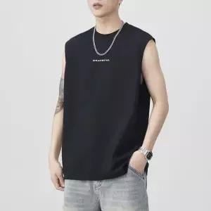 여름 캐주얼 남사친 민소매 프린트 반팔 펑셔 트레이닝 나시 KS1