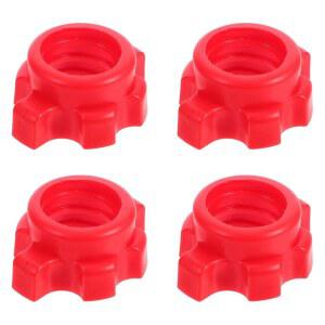 바벨 덤벨용 나사 덤벨 트레이닝 4PCS 레드용 육각 목걸이 1인치 웨이트 너트 플라스틱