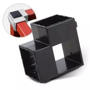 조립 75 연결 2개/각파이프 조인트 사각파이프 검정