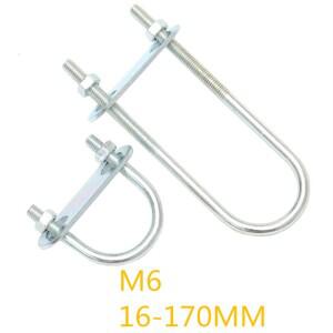 M6 길어진 아연 도금 U 자형 볼트 나사 파이프 클램프 홀딩 라이딩 버클 후프