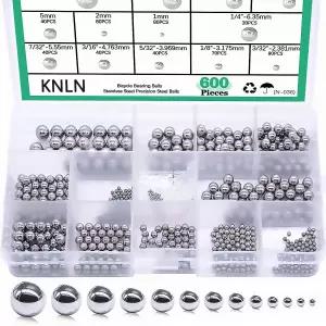 KNN/600PCS 12 사이즈 자전거 베어링 볼 스테인리스 스틸 정밀 모듬 루즈 키트 1mm 2mm 5mm 5.5mm 6mm 7mm