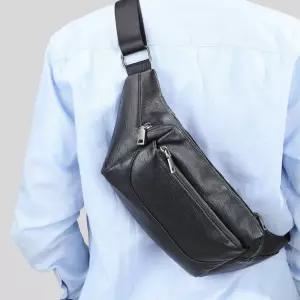 남친 힙색 가죽 가슴 가방 숄더 크로스백 허리 OP5