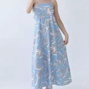 [의류] 롱 원피스 여성 파티 홀터넥 백크로스 비치 드레스