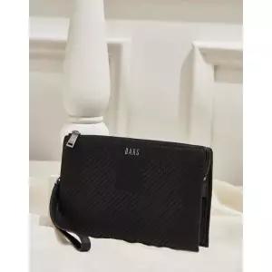 [롯데백화점]닥스 액세서리 [GREAT HOUSE CHECK] 블랙 체크배색 소가죽 클러치백 DBBA3E305BK