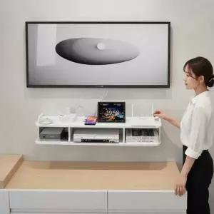 무타공 벽걸이 TV 셋톱박스 거치대 3단 와이파이 공유기 정리대