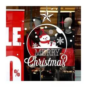 크리스마스 VG09FM31 스노우볼 눈사람 유리창문 데코스티커