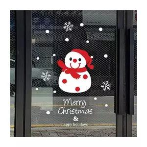 크리스마스 OP57PC41 동글눈사람 소형 유리창문 데코스티커