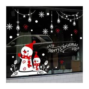 크리스마스 MS62CS20 눈사람 가랜드 유리창문 데코스티커