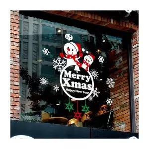 크리스마스 ED84IF26 눈사람 엠블렘A 유리창문 데코스티커