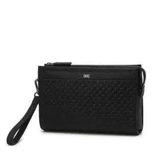 [롯데백화점]닥스 액세서리 (쇼핑백동봉) 블랙 DD 패턴 경판 소가죽 클러치 DBBA6E019BK