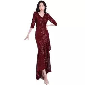 파티 시니어 여성 의상 스팽글 머메이드 시니어모델드레스