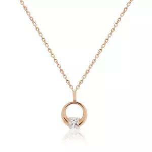 [비앤비골드] 14K 글렌 라운드링 큐빅 체인 목걸이 MNN38602