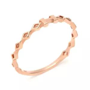 [비앤비골드] 14K H이니셜 사각 반지 DNR31506