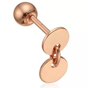 [비앤비골드] 14K 귀걸이 더블 서클 딸랑이 피어싱 귀걸이 (한쪽) NPE23988