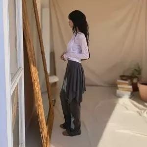 [다잇템] 여성 후레아 언발 중간 고무줄 넓은 치마바지