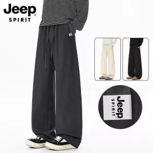 JEEP SPIRIT 남성 캐주얼 빅사이즈 밴딩 통바지 와이드 팬츠