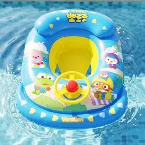 뽀로로 KC인증 안전 이중마개 자동차 쿠션보행기 튜브