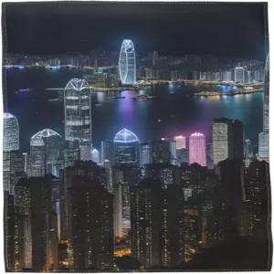 YANYU 에어리얼 나이트 오브 뷰 홍콩 프린트 목욕 타월 퀵 드라이 경량 흡수제 여행용 홈 필수품에