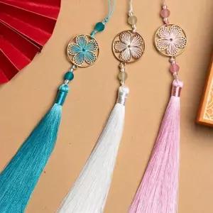 국화 노리개 전통 장식용 가방 한복 노리개 매듭 열쇠고리 악세사리 핸드백 차량용 금속 패션 소품 선물