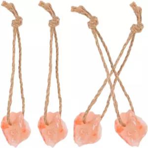 토드모미 4Pcs 소금이 밧줄에 매달린 천연 미네랄 소금 블록을 핥아 작은 동물들이 토끼 염소 사슴을 위한