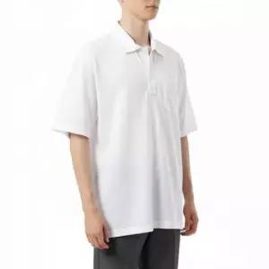 MUST IT_엔지니어드 가먼츠 폴로 셔츠 C 화이트 코튼 피케 반팔 카라티 24S1B036